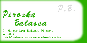 piroska balassa business card